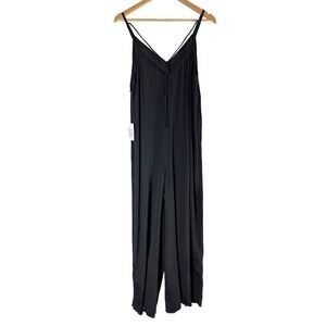 Topshop Strappy Wide Leg Jumpsuit Size US 8 Black